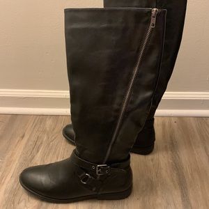 Black Leather Rampage Riding Boots